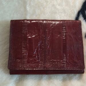 Eel skin leather vintage 3 folds